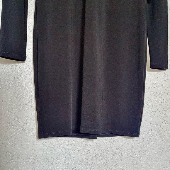 NWT Express Black Bodycon Keyhole Neck Long Sleeve Fall Mini Dress Size 8 Medium - Picture 9 of 10
